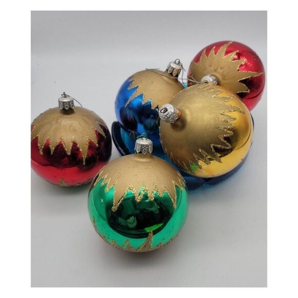 Vintage Extra Large Hand Painted Ornaments - Picture 4 of 5